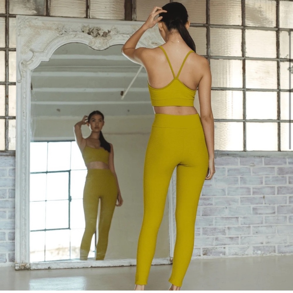 Montce Yellow Leggings High-Waisted Stretchy